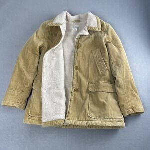 Westbound Corduroy Jacket Womens Small Sherpa Lined Button Up Tan Coat Lagenlook